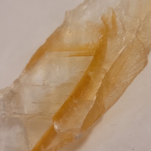 Raw Golden Phantom Selenite Gypsum Crystal Wand Slice With Limonite 0.181lb - Picture 5 of 11